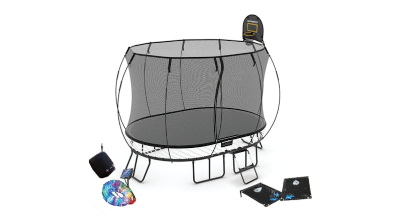 Springfree Medium Trampoline 3.4 x 2.4m Oval with Play Equipment Bundle Springfree Medium Trampoline 3.4 x 2.4m Oval with Play Equipment Bundle