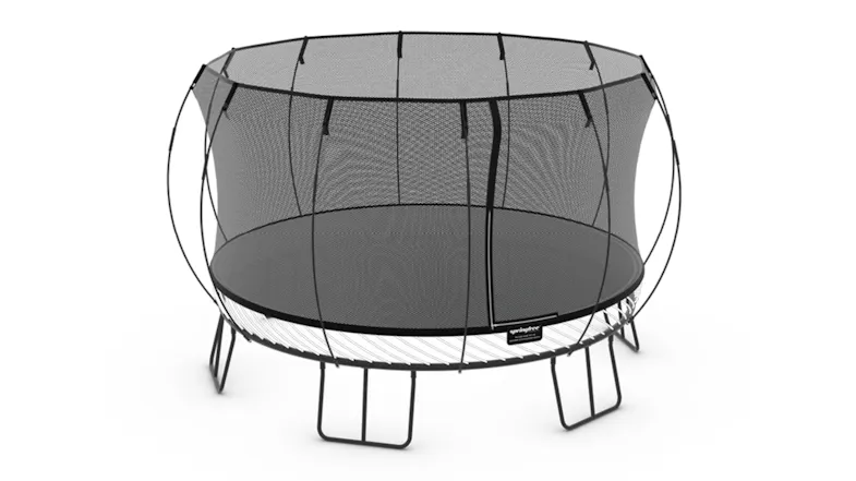 Premium outdoor trampoline with all-around safety net and strong steel construction Premium outdoor trampoline with all-around safety net and strong steel construction