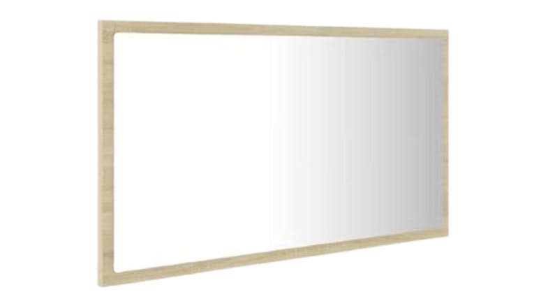 NNEVL LED Backlit Bathroom Mirror in 80 x 8.5 x 37cm with a Sonoma oak frame NNEVL LED Backlit Bathroom Mirror in 80 x 8.5 x 37cm with a Sonoma oak frame