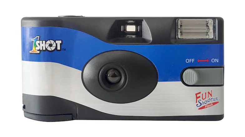 One Shot Disposable Film Camera with Flash - Black/Silver One Shot Disposable Film Camera with Flash - Black/Silver