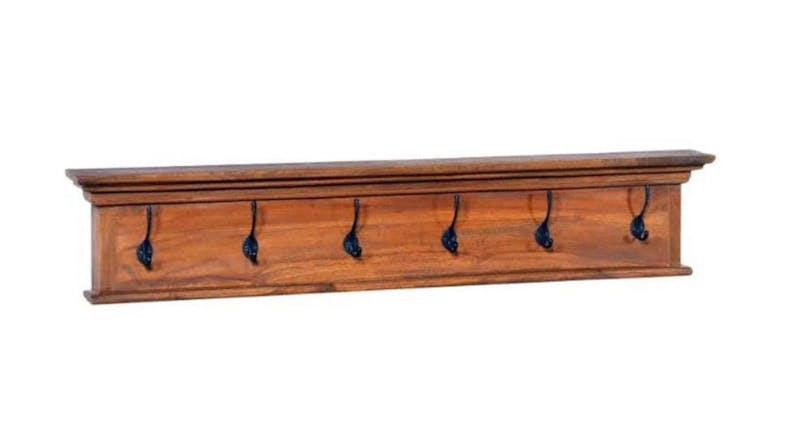 NNEVL Wall-Mountable Coat Rack 100 x 10 x 20cm - Teak Wood NNEVL Wall-Mountable Coat Rack 100 x 10 x 20cm - Teak Wood