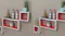 NNEVL Wall Shelves Floating Cube 6pcs. - White/Red NNEVL Wall Shelves Floating Cube 6pcs. - White/Red