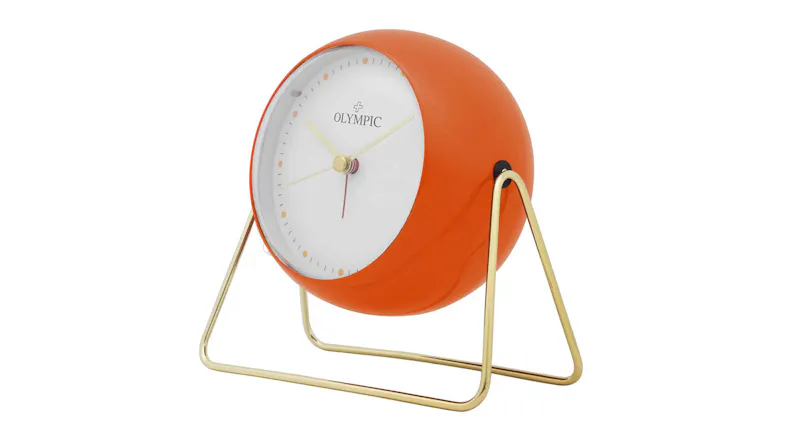 Olympic Kent Metal Analog Alarm Clock - Orange Olympic Kent Metal Analog Alarm Clock - Orange