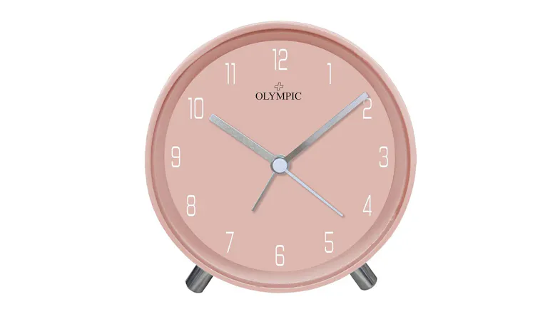 Olympic Round Metal Analog Alarm Clock - Pink Olympic Round Metal Analog Alarm Clock - Pink