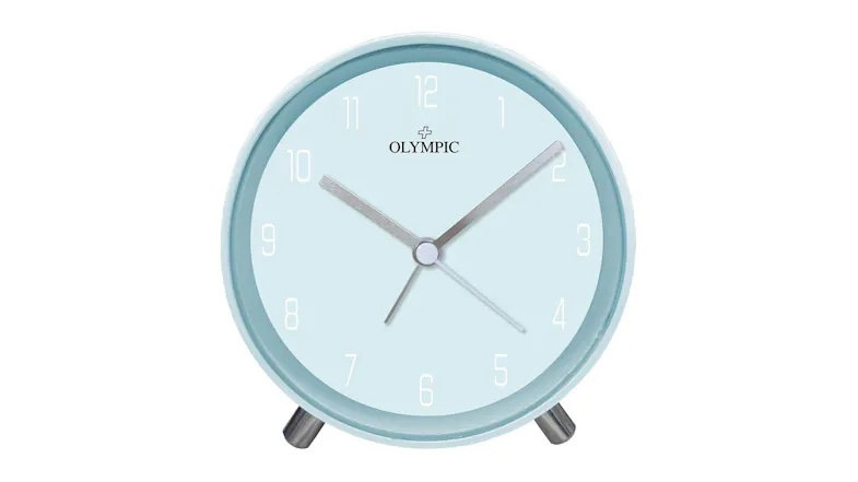 Olympic Round Metal Analog Alarm Clock - Blue Olympic Round Metal Analog Alarm Clock - Blue