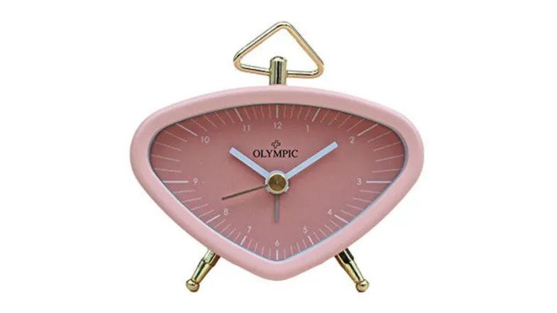 Olympic Mini Triangle Metal Analog Clock - Pink Olympic Mini Triangle Metal Analog Clock - Pink