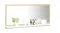 An angled view of the mirror with a couple of items displayed on its shelf An angled view of the mirror with a couple of items displayed on its shelf