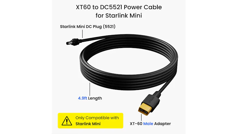 STARGEAR Mini XT60 to DC Power Cable for Starlink Mini 1.5M STARGEAR Mini XT60 to DC Power Cable for Starlink Mini 1.5M