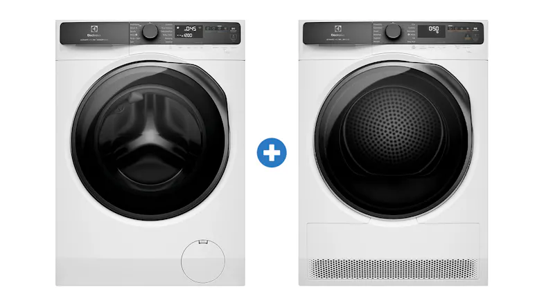 Electrolux 10kg Front Loading Washing Machine & 9kg Heat Pump Condenser Dryer Package - White (EWF1043R7WC + EDH903R7WC) Electrolux 10kg Front Loading Washing Machine & 9kg Heat Pump Condenser Dryer Package - White (EWF1043R7WC + EDH903R7WC)