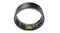 Tilted view of a ring showing internal circuitry and Ultrahuman logo on inner band Tilted view of a ring showing internal circuitry and Ultrahuman logo on inner band