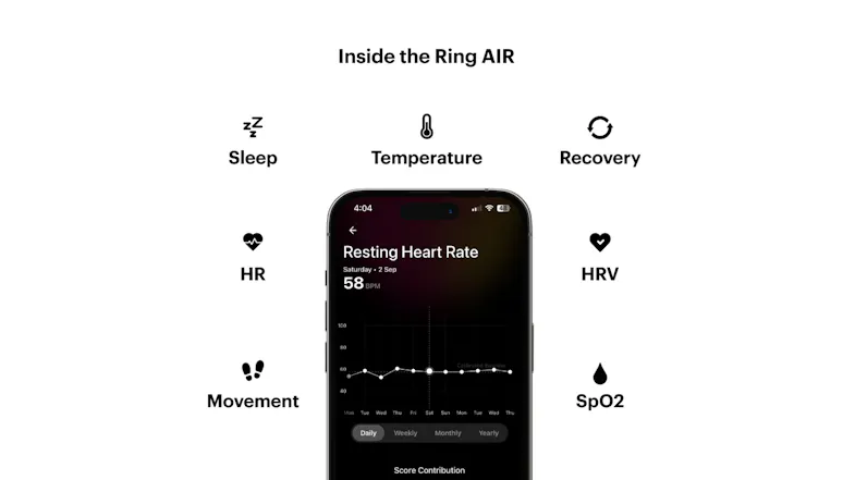 A smartphone displaying a heart rate graph and health icons A smartphone displaying a heart rate graph and health icons