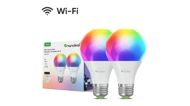 Nanoleaf Essentials Matter E27 A60 9W Smart Light Bulb - 2 Pack (Multicolour) Nanoleaf Essentials Matter E27 A60 9W Smart Light Bulb - 2 Pack (Multicolour)