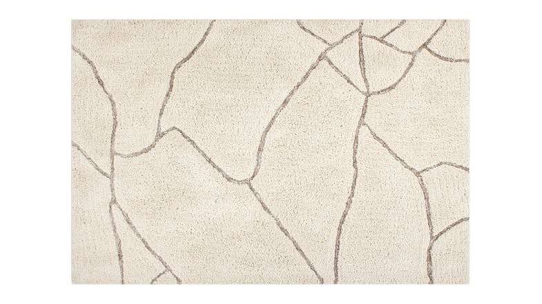Rectangular Aria Rug with abstract lines on a textured ivory background Rectangular Aria Rug with abstract lines on a textured ivory background