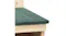 A close‑up of the slanted green roof. The roof panel shows visible wood grain texture and slightly rounded edges A close‑up of the slanted green roof. The roof panel shows visible wood grain texture and slightly rounded edges