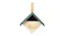 A wooden NNEVL birdhouse with a green pointed roof and an open front, featuring a vertical mounting slat on top A wooden NNEVL birdhouse with a green pointed roof and an open front, featuring a vertical mounting slat on top