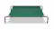 An angled view of a green elevated pet bed featuring a strong steel frame and a tensioned fabric platform An angled view of a green elevated pet bed featuring a strong steel frame and a tensioned fabric platform