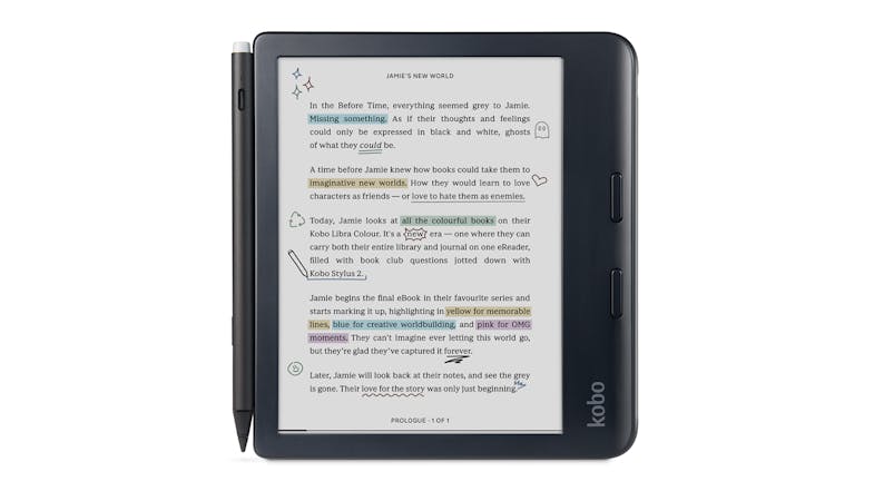 Kobo Libra COLOUR 7" 32GB Wi-Fi eReader with Stylus 2 Pen - Black (N428-KU-BK-K-BU) Kobo Libra COLOUR 7" 32GB Wi-Fi eReader with Stylus 2 Pen - Black (N428-KU-BK-K-BU)