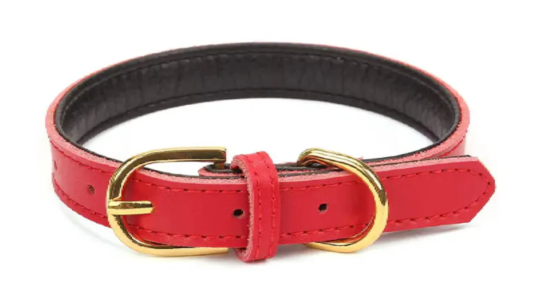 Fluff n' Stuff Deluxe Leather Collar Extra Large - Red Fluff n' Stuff Deluxe Leather Collar Extra Large - Red