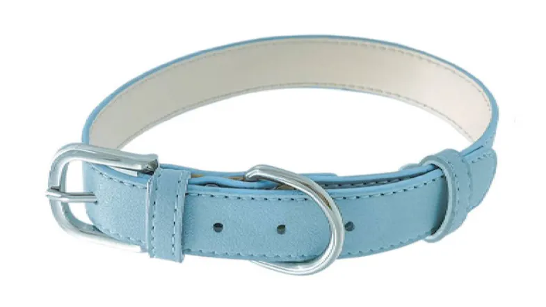 Fluff n' Stuff Macaron Leather Collar Extra Large - Blue Fluff n' Stuff Macaron Leather Collar Extra Large - Blue