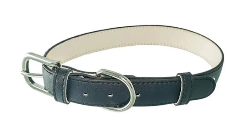 Fluff n' Stuff Macaron Leather Collar Medium - Black Fluff n' Stuff Macaron Leather Collar Medium - Black