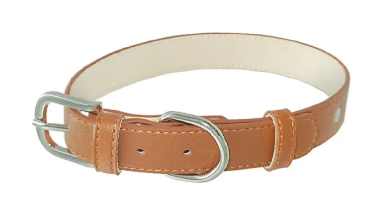 Fluff n' Stuff Macaron Leather Collar Large - Brown Fluff n' Stuff Macaron Leather Collar Large - Brown