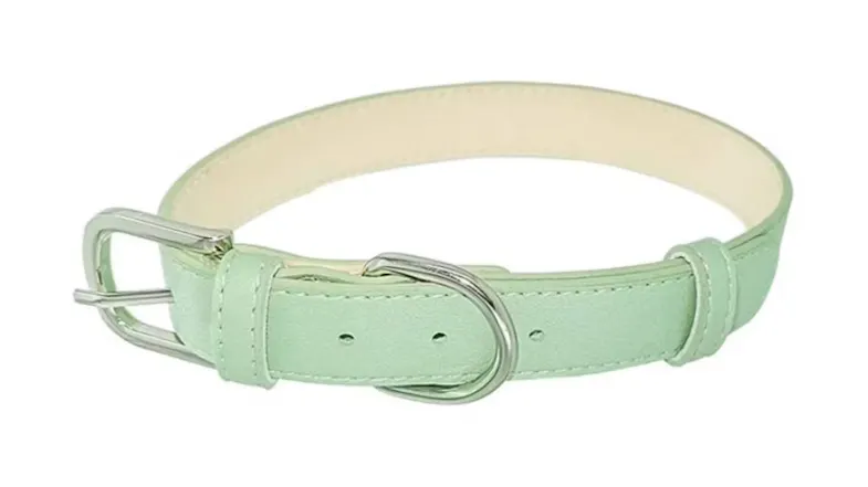 Fluff n' Stuff Macaron Leather Collar Extra Large - Green Fluff n' Stuff Macaron Leather Collar Extra Large - Green