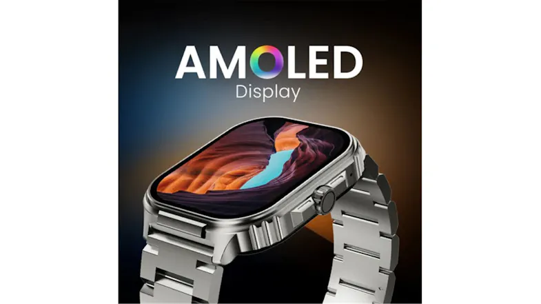 Product feature highlighting the watch’s AMOLED Display. Product feature highlighting the watch’s AMOLED Display.