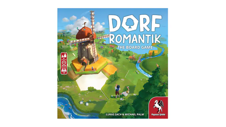 A front-facing view of the Dorfromantik Citybuilding Board Game A front-facing view of the Dorfromantik Citybuilding Board Game