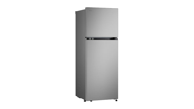 A front left side view of a closed two-door fridge freezer A front left side view of a closed two-door fridge freezer