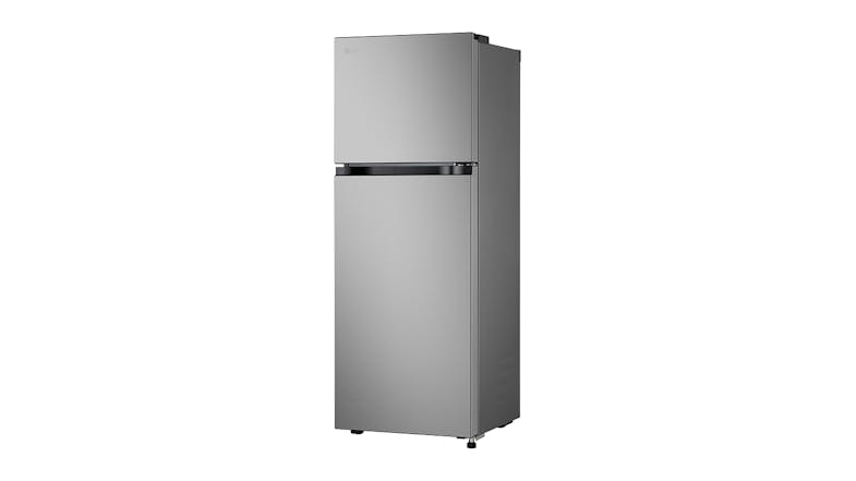 A front right side view of a closed two-door fridge freezer A front right side view of a closed two-door fridge freezer