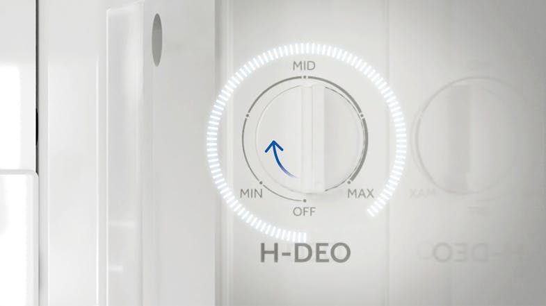 Close-up view of the bar fridge’s control settings Close-up view of the bar fridge’s control settings