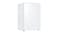 An angled view of a sleek upright freezer, facing right An angled view of a sleek upright freezer, facing right