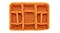 Top view of an orange padded divider Top view of an orange padded divider