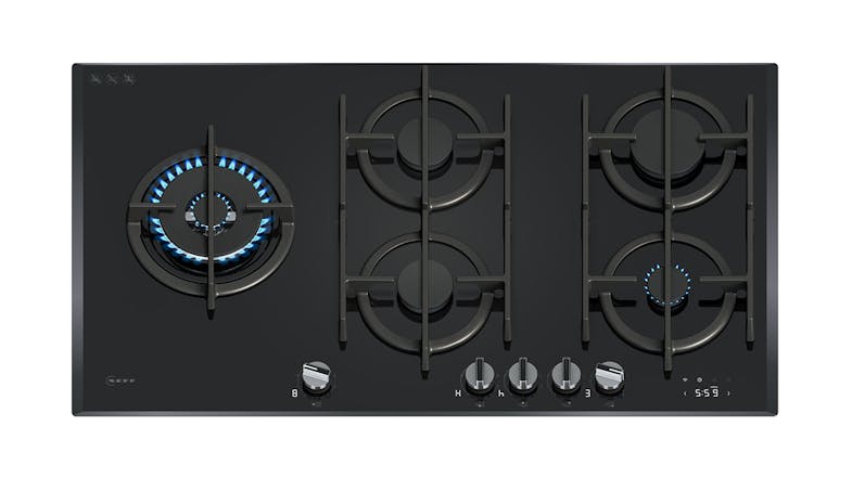 A top view of a 5 burner gas cooktop A top view of a 5 burner gas cooktop