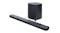 A left view of a soundbar and subwoofer without a remote A left view of a soundbar and subwoofer without a remote