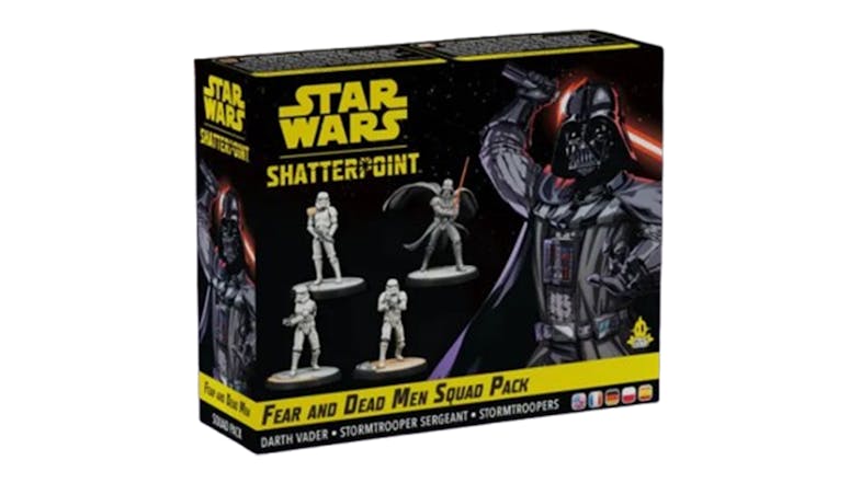 An illustrated box for the Star Wars Shatterpoint Squad Pack: Fear and Dead Men An illustrated box for the Star Wars Shatterpoint Squad Pack: Fear and Dead Men