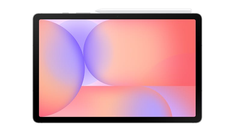 a front view of a samsung galaxy tab with an s pen attached on top a front view of a samsung galaxy tab with an s pen attached on top