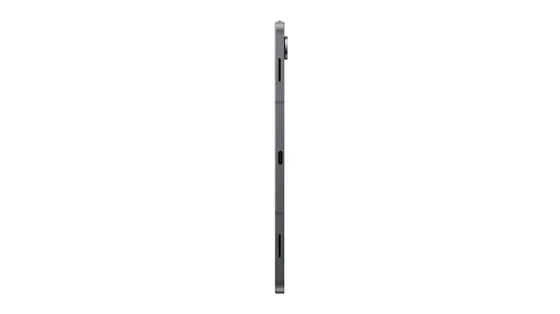 Side view of Samsung Galaxy tablet with camera bump and USB-C charging output along the edge Side view of Samsung Galaxy tablet with camera bump and USB-C charging output along the edge