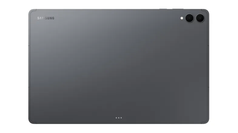 A rear view of a grey Samsung S11 Ultra tablet A rear view of a grey Samsung S11 Ultra tablet