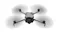 DJI Mini drone flying with blurred propellers indicating motion DJI Mini drone flying with blurred propellers indicating motion