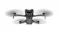 Bottom view of drone in flight with spinning propellers Bottom view of drone in flight with spinning propellers