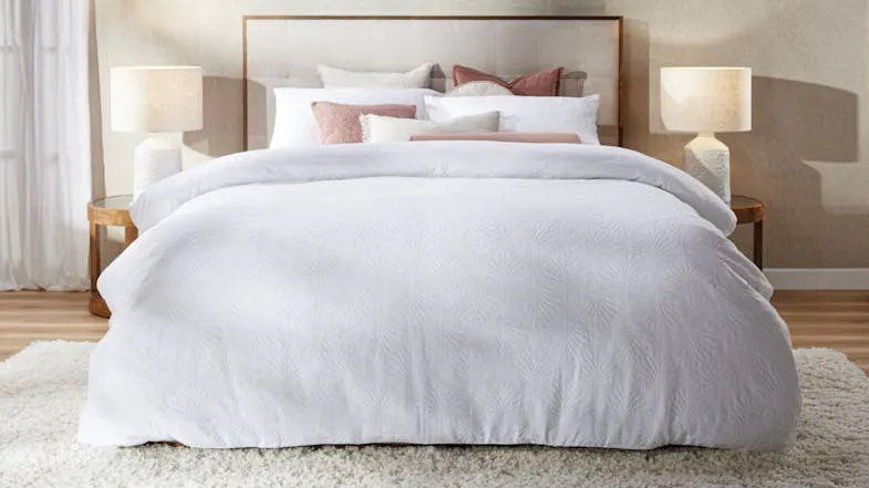 Palms White Duvet Cover Set by L'Avenue Palms White Duvet Cover Set by L'Avenue