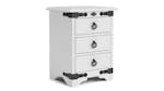 Nordic 3 Drawer Bedside Table, NZ-made bedroom drawers crafted from NZ pine, stylish and durable wooded furniture - Aged White Paint Nordic 3 Drawer Bedside Table, NZ-made bedroom drawers crafted from NZ pine, stylish and durable wooded furniture - Aged White Paint