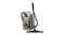 Titanium Pearl Finish Miele Guard L1 Comfort XL Vacuum Cleaner standing upright with flexible hose and floor nozzle Titanium Pearl Finish Miele Guard L1 Comfort XL Vacuum Cleaner standing upright with flexible hose and floor nozzle