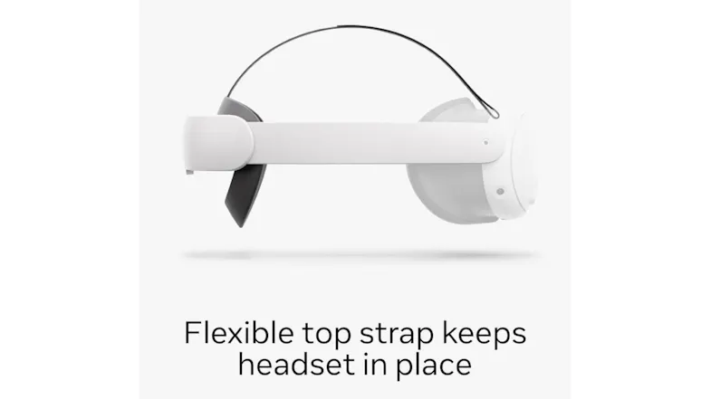 Graphic showcasing Meta Elite’s flexible top strap to keep the headset in place Graphic showcasing Meta Elite’s flexible top strap to keep the headset in place