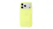 Back view of a neon yellow Apple Silicone Case with MagSafe featuring a silver iPhone 17 Pro Max Back view of a neon yellow Apple Silicone Case with MagSafe featuring a silver iPhone 17 Pro Max