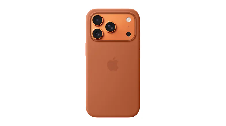 Terra cotta iPhone 17 Pro case with Apple logo on the back Terra cotta iPhone 17 Pro case with Apple logo on the back