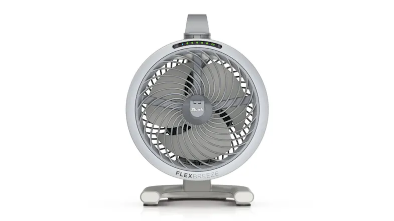 A front-facing angle of the Shark FlexBreeze fan A front-facing angle of the Shark FlexBreeze fan