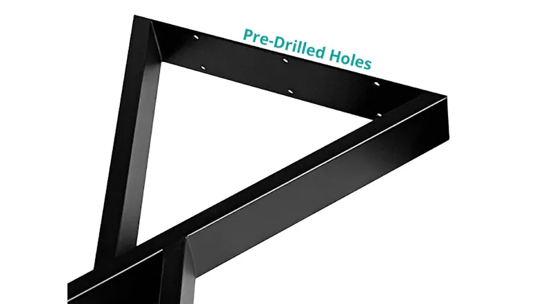 A triangular table labelled with ‘Pre-Grilled Holes’ A triangular table labelled with ‘Pre-Grilled Holes’