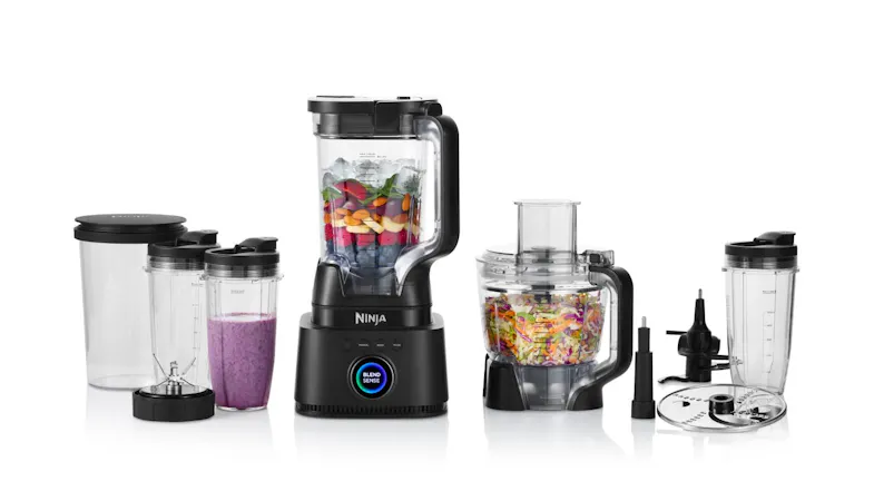 Complete Ninja Stealth IQ system with blender, food processor, cups, lids, blades, and accessories Complete Ninja Stealth IQ system with blender, food processor, cups, lids, blades, and accessories